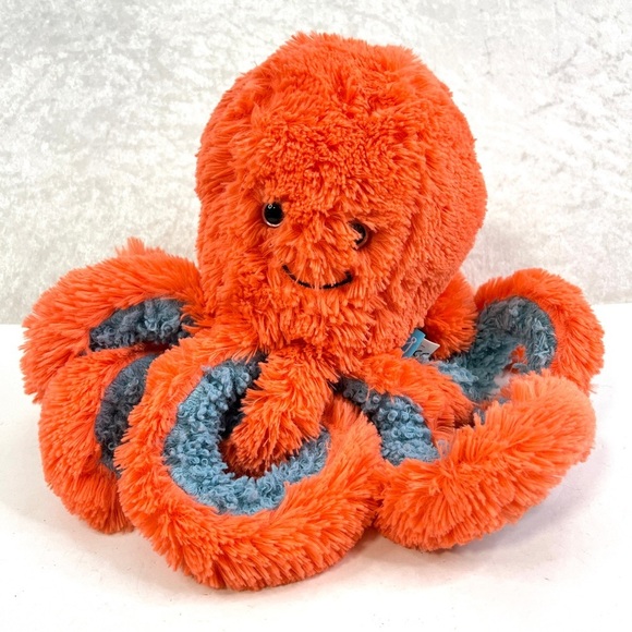 MANHATTAN TOY CO‎ Sourpuss Octopus Plus Aqua Orange Tentacles Stuffed Animal Toy - Picture 1 of 7
